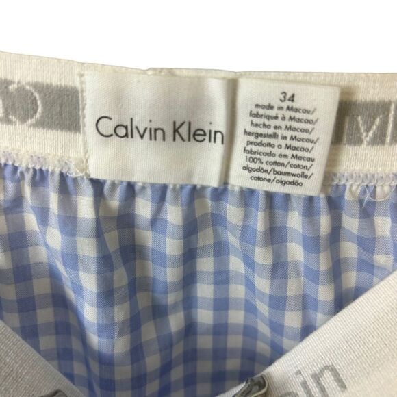 Calvin Klein Vintage Blue Plaid Check Gingham Boxers with Elastic Waistband - Picture 6 of 6